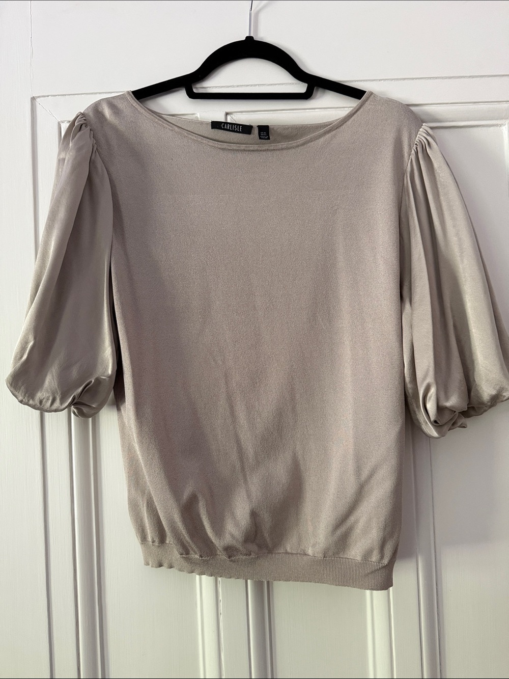 Carlisle Soft Cream Puff-Sleeve Blouse